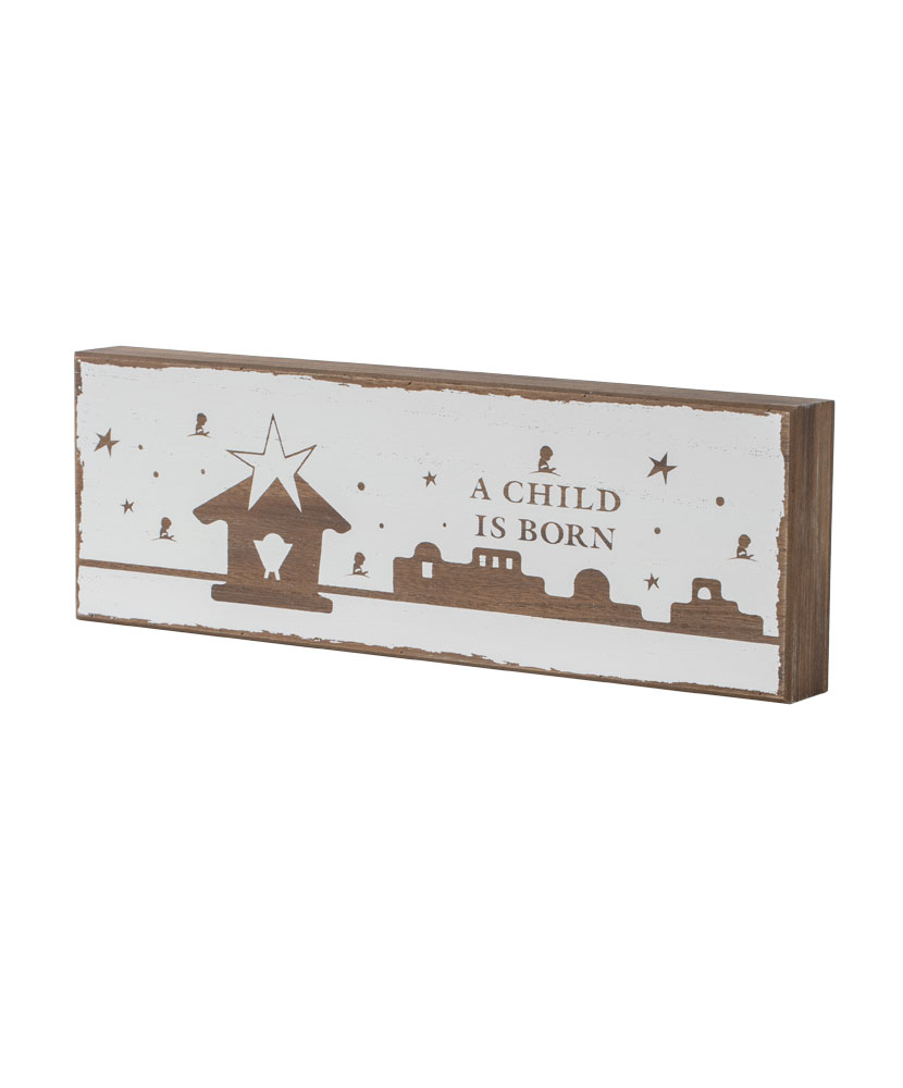 A Child is Born Nativity Box Sign